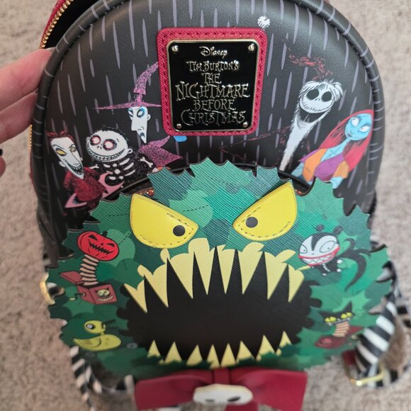 Nightmare Before Christmas Scary Wreath Loungefly Backpack - Picture 2 of 6